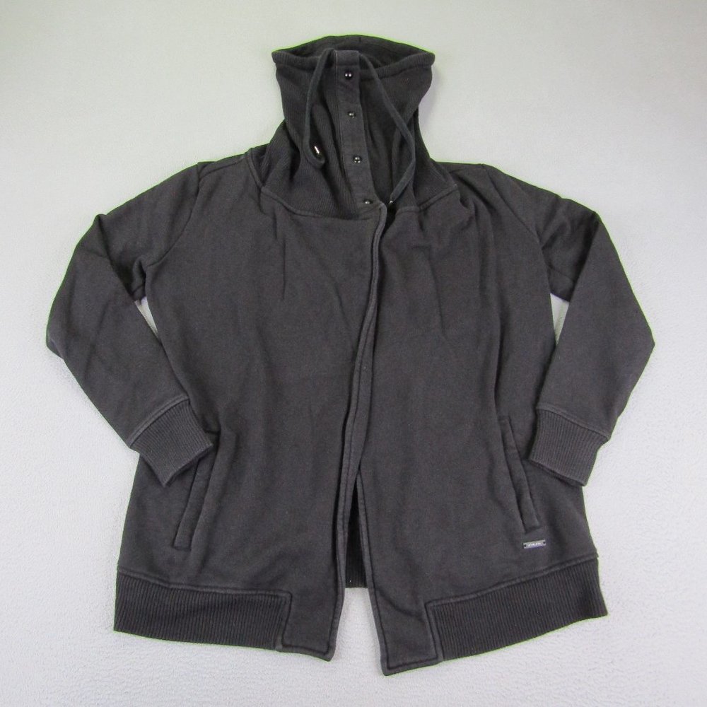 Athleta Jacket Womens Small Black Wrappers Delight Cardigan Jacket Snap Up Gym